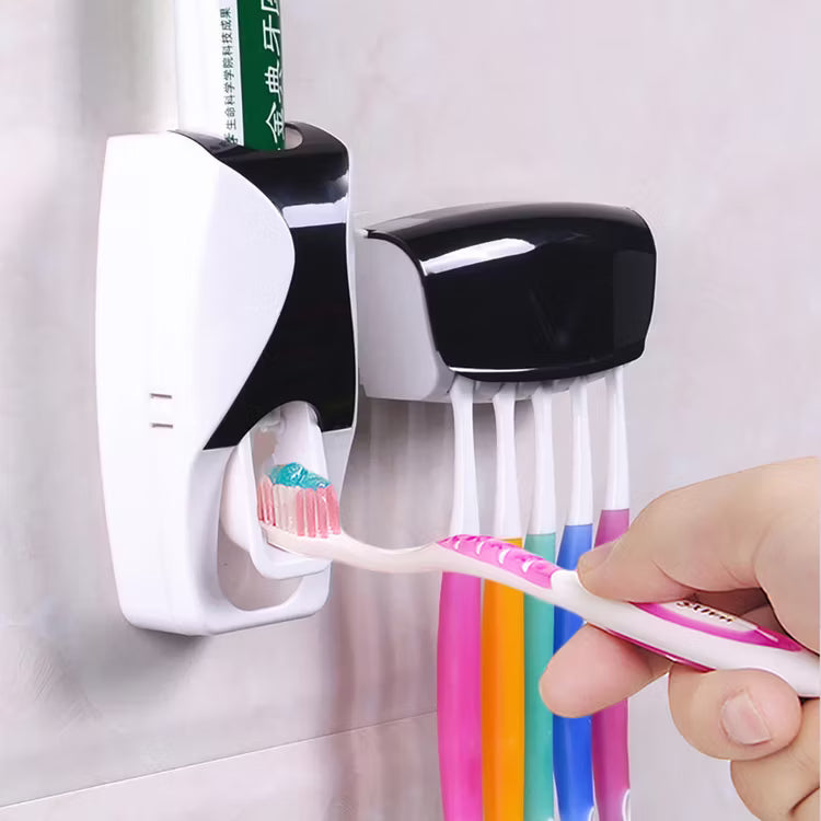 Toothpaste Dispenser + Toothbrush Holder