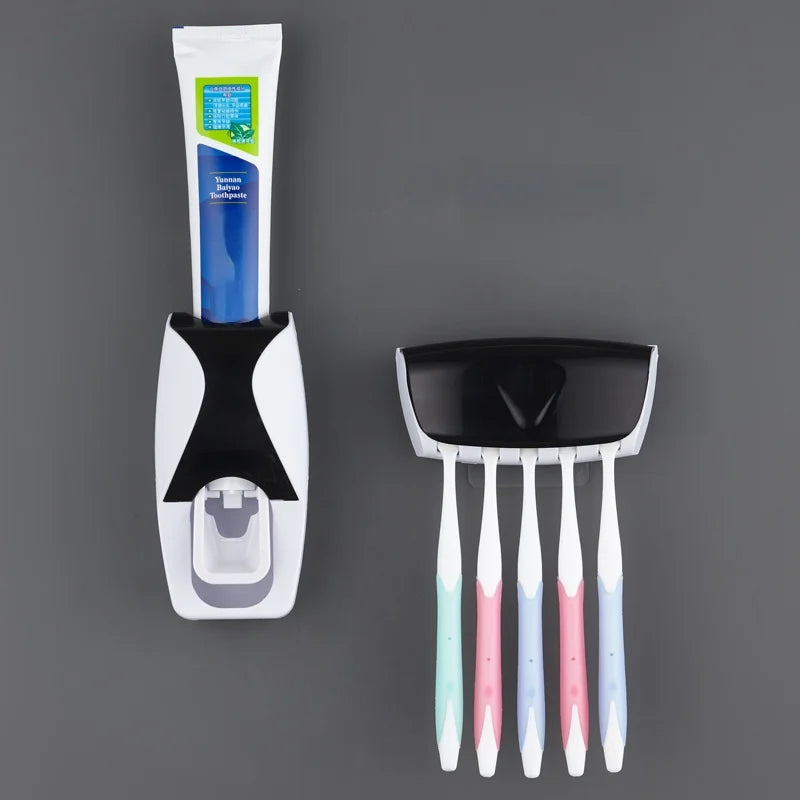 Toothpaste Dispenser + Toothbrush Holder